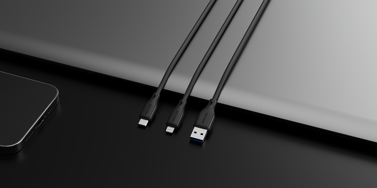 RICOMM silicon charging cables black